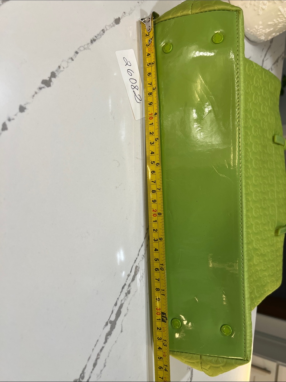 Michael Kors Het Set Neoprene Large Neon Lime Embossed Logo Tote - Picture 7 of 16